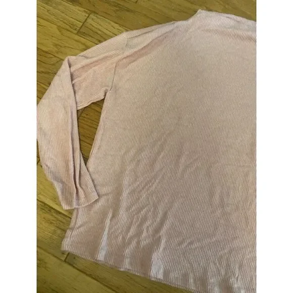 Gap Womens Ribbed Long Sleeve mock neck Light Pink sweater top size large - Picture 2 of 7